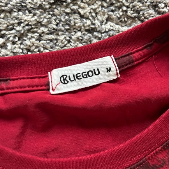 NWOT KLIEGOU Mens Hipster Hip Hop Round Hemline Pattern Print T Shirt - Picture 3 of 4